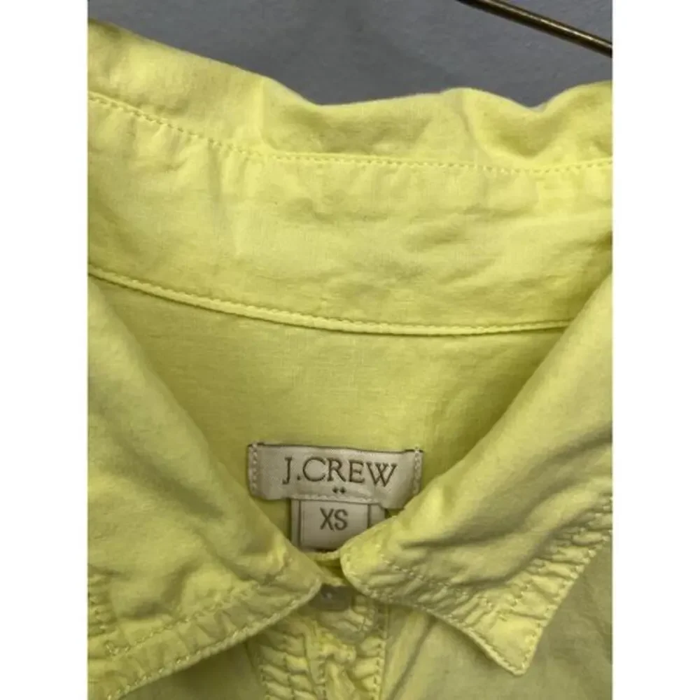 J Crew Popover Tunic Top Womens Size Extra Small Yellow Cotton‎ XS Casual